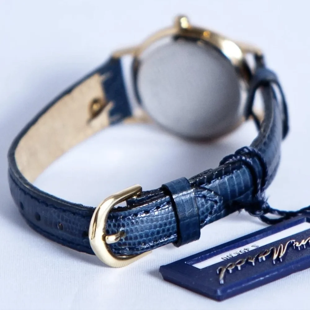 Jean Marcel Swiss Made Women's Blue Leather Date Watch